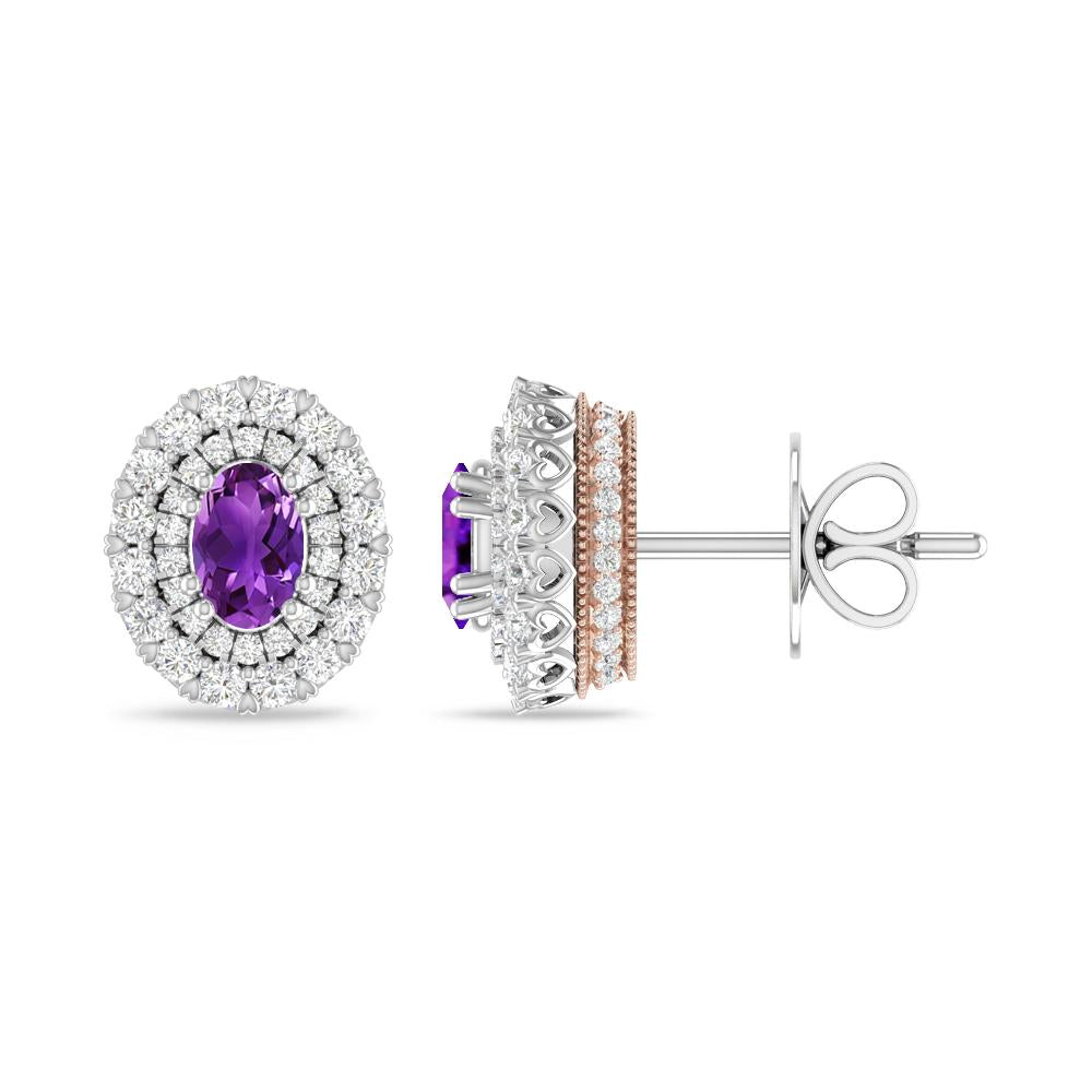 White Gold/Rose Gold - Amethyst