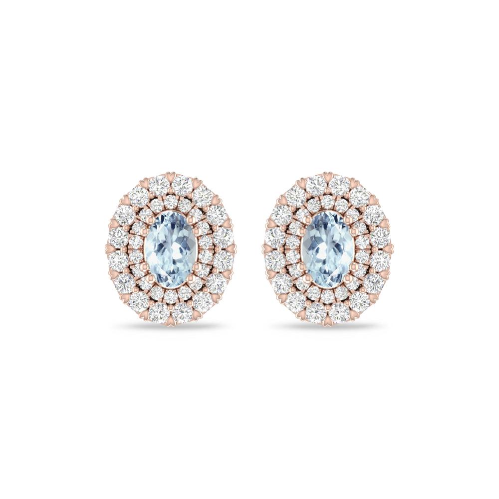 Rose Gold/White Gold - Aquamarine