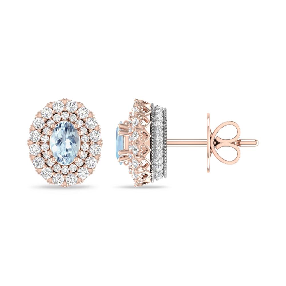 Rose Gold/White Gold - Aquamarine