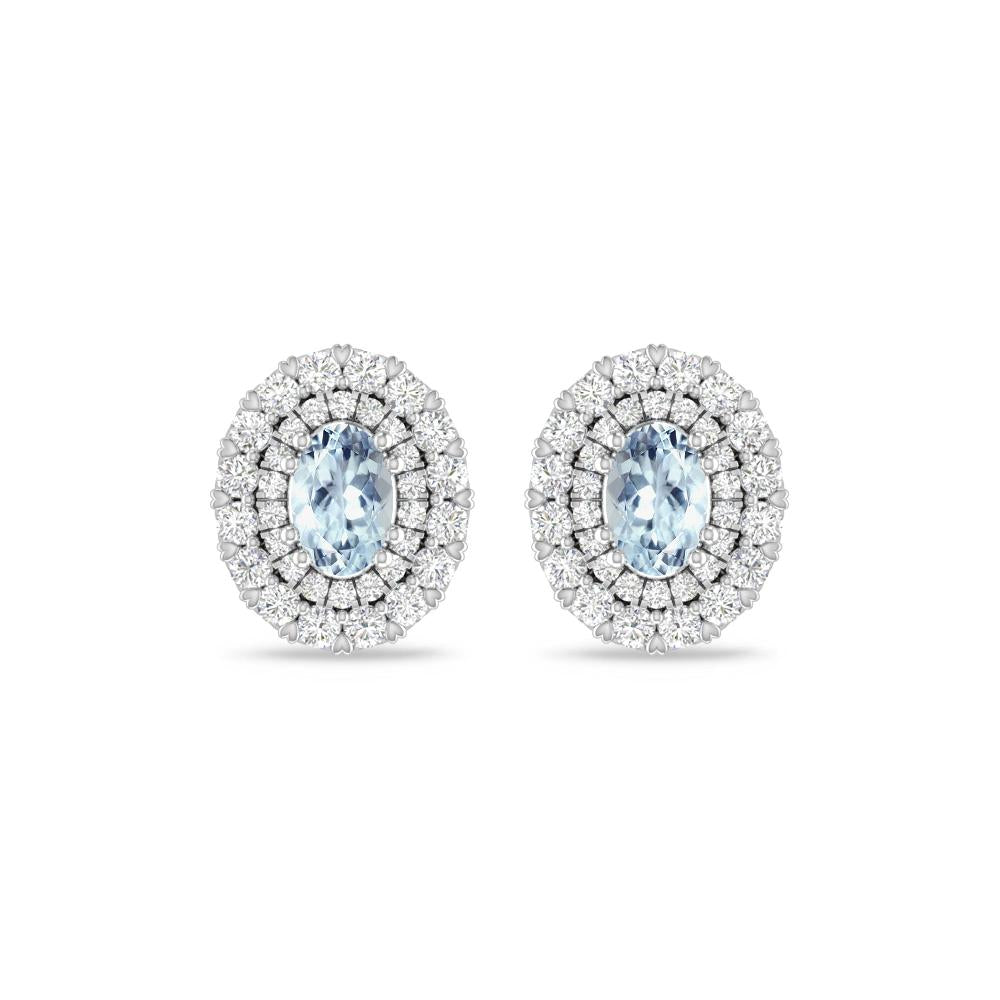 White Gold/Rose Gold - Aquamarine