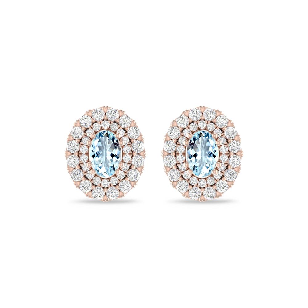 Rose Gold/White Gold - Aquamarine