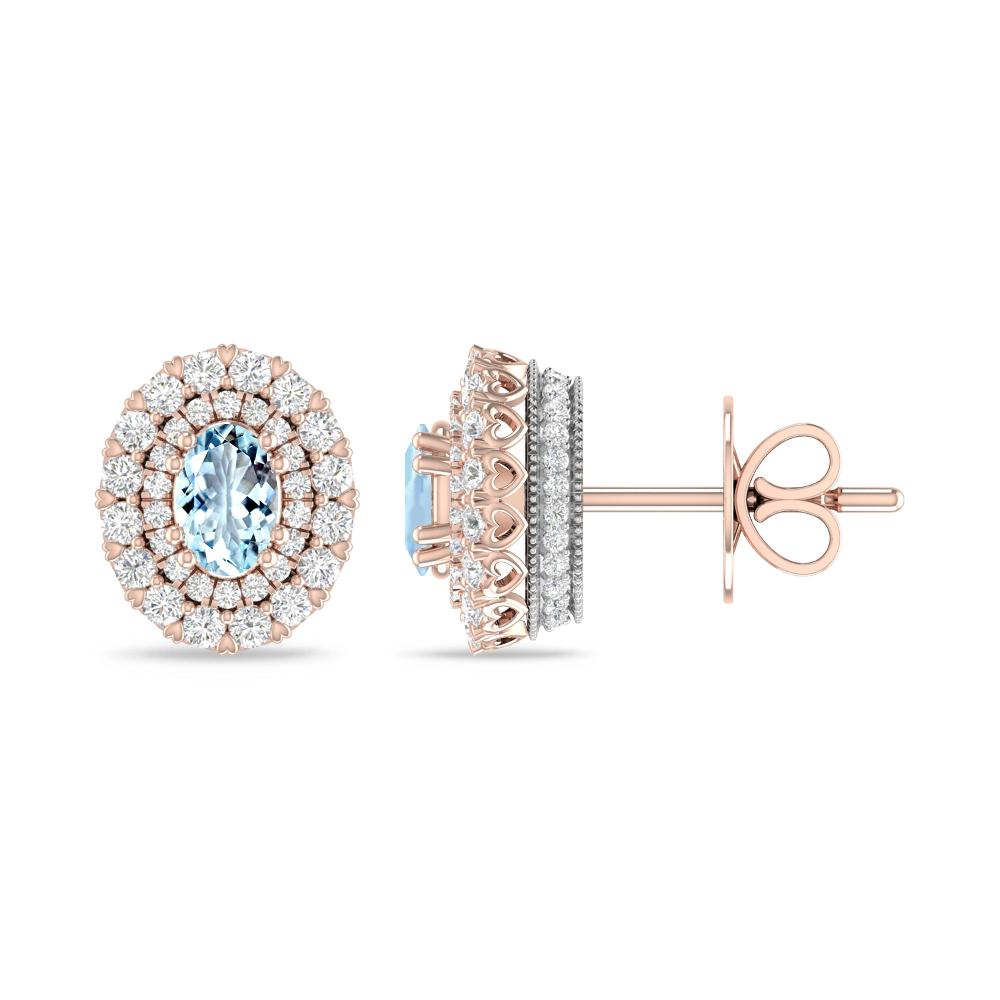 Rose Gold/White Gold - Aquamarine