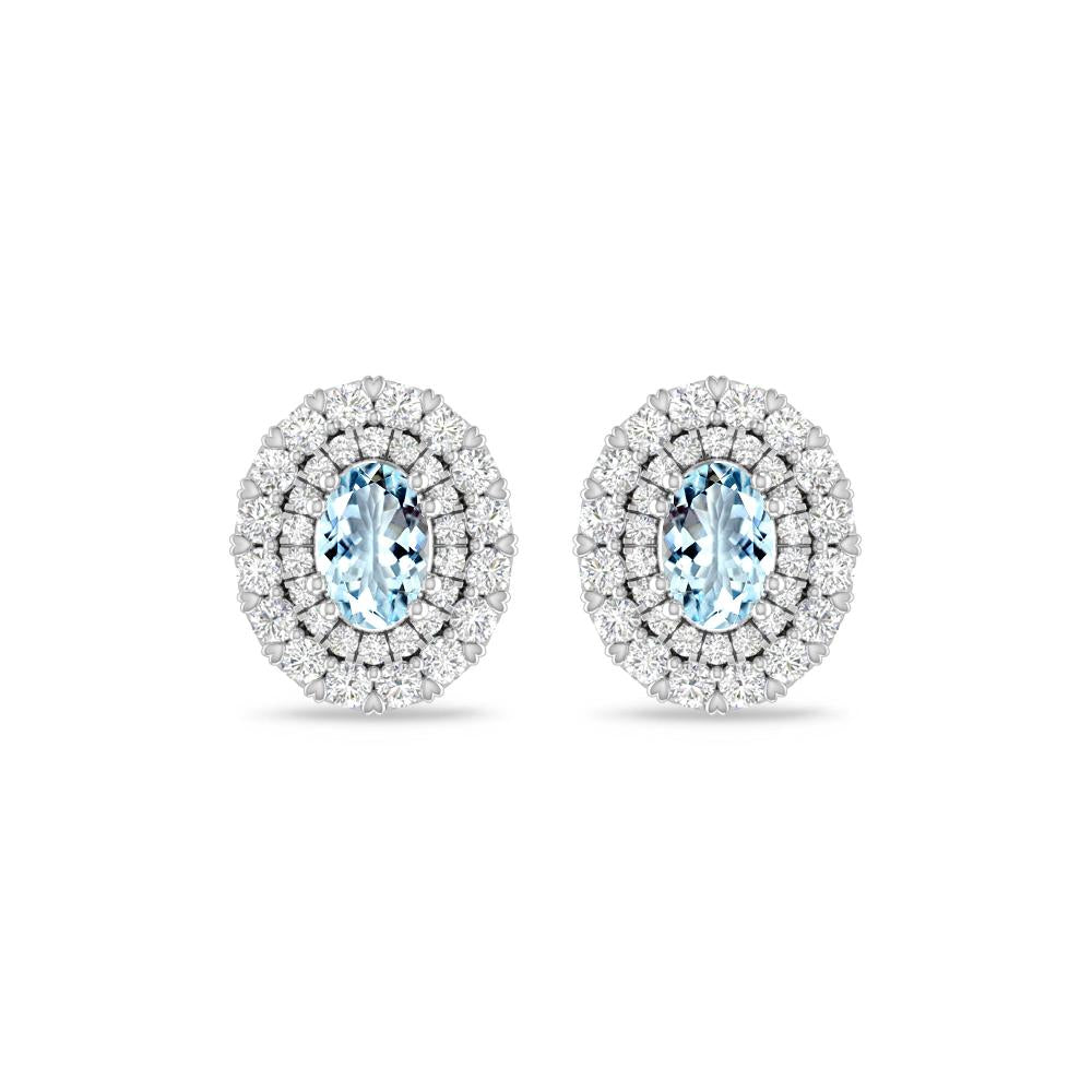 White Gold/Rose Gold - Aquamarine