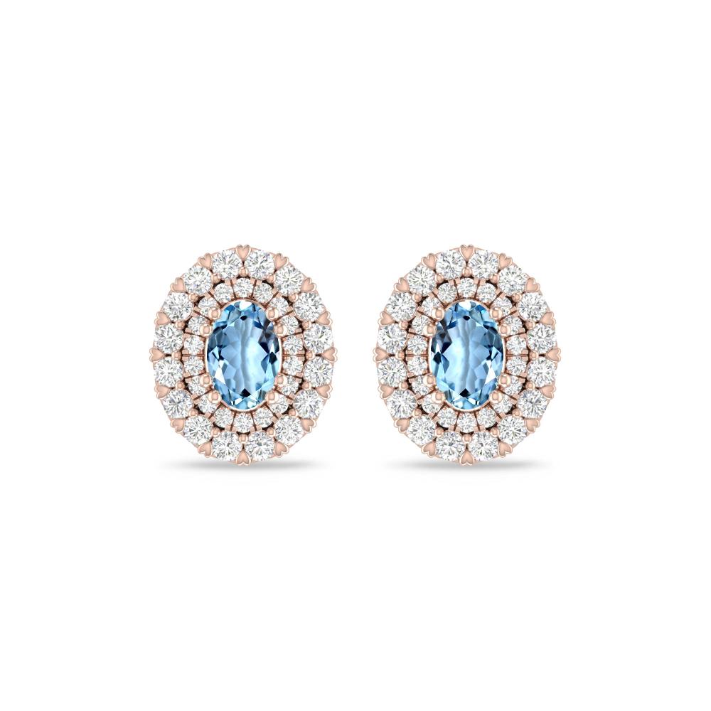Rose Gold/White Gold - Aquamarine