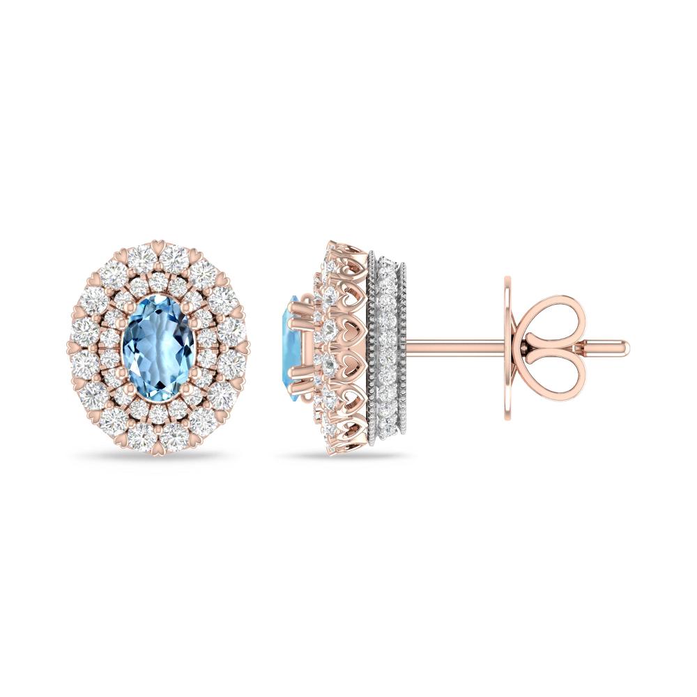 Rose Gold/White Gold - Aquamarine