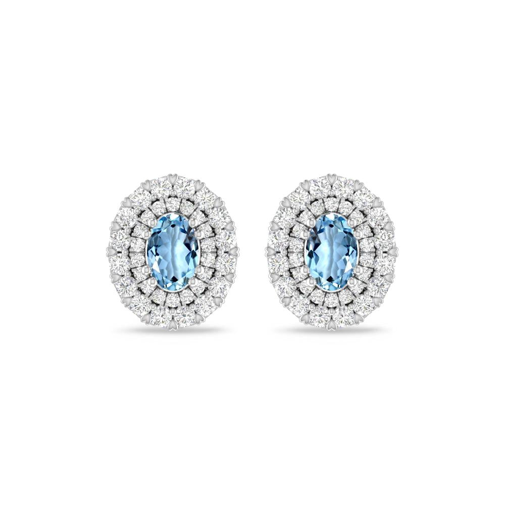 White Gold/Rose Gold - Aquamarine