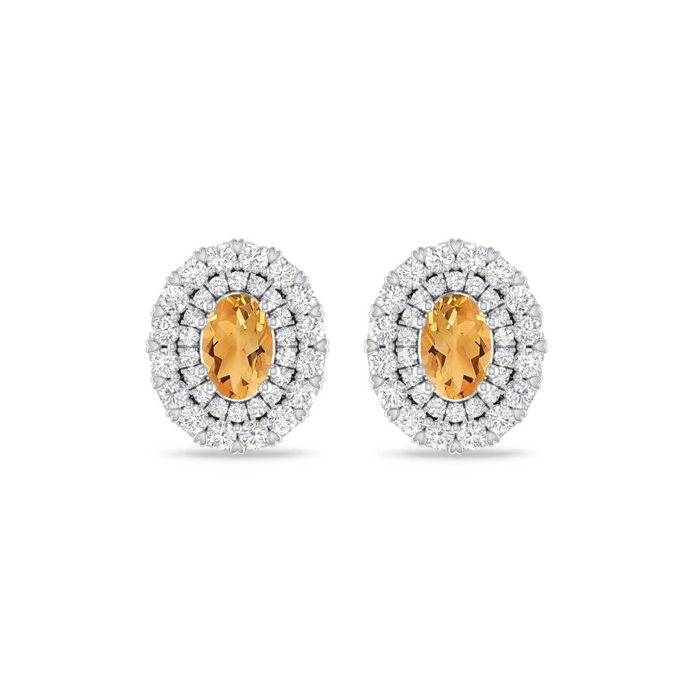 White Gold/Rose Gold - Citrine