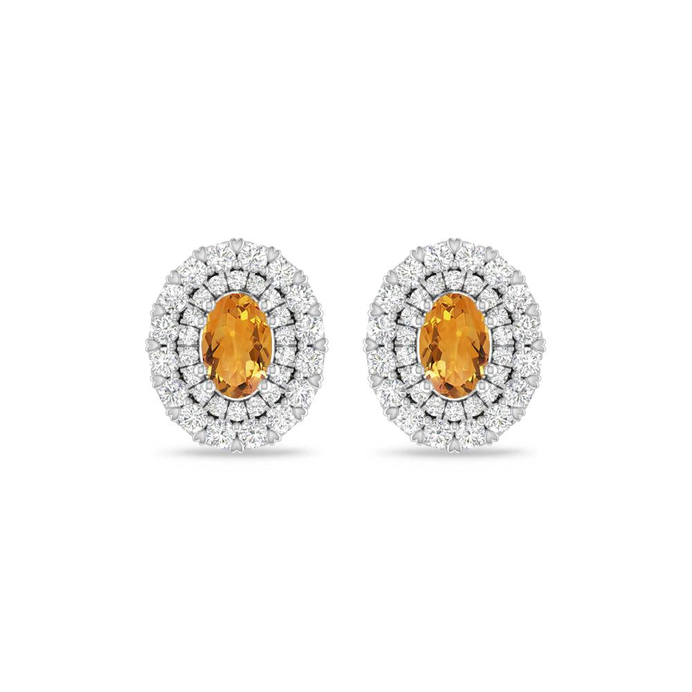 White Gold/Rose Gold - Citrine