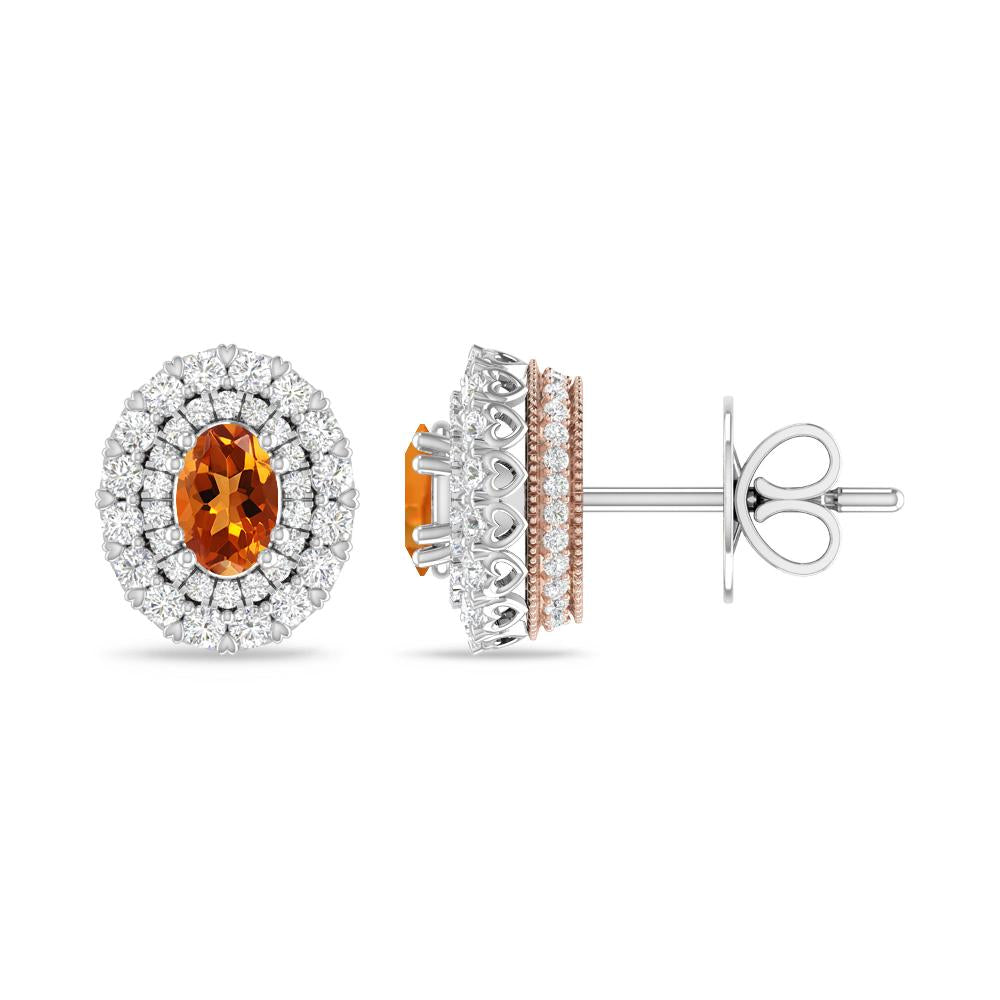 White Gold/Rose Gold - Citrine