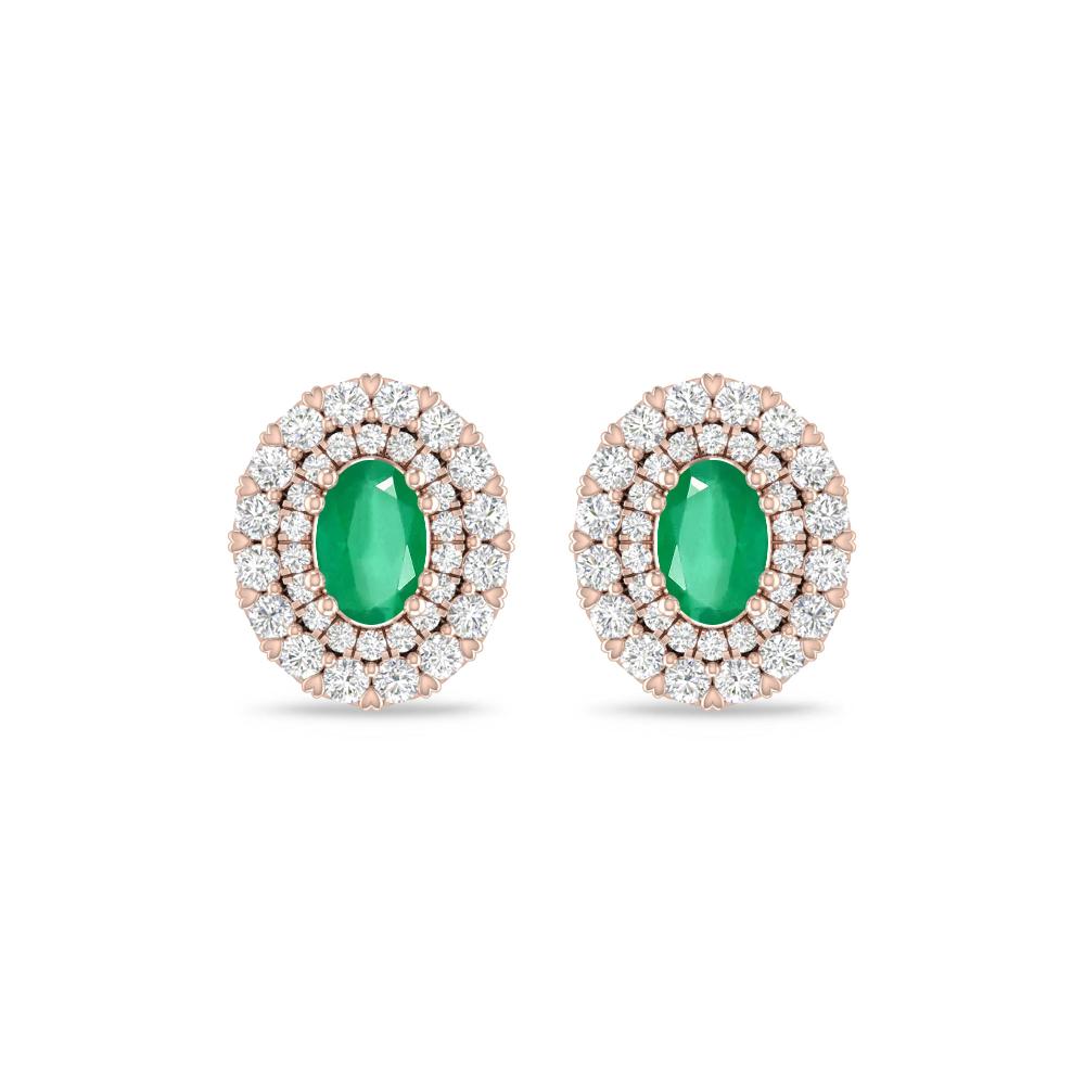 Rose Gold/White Gold - Emerald