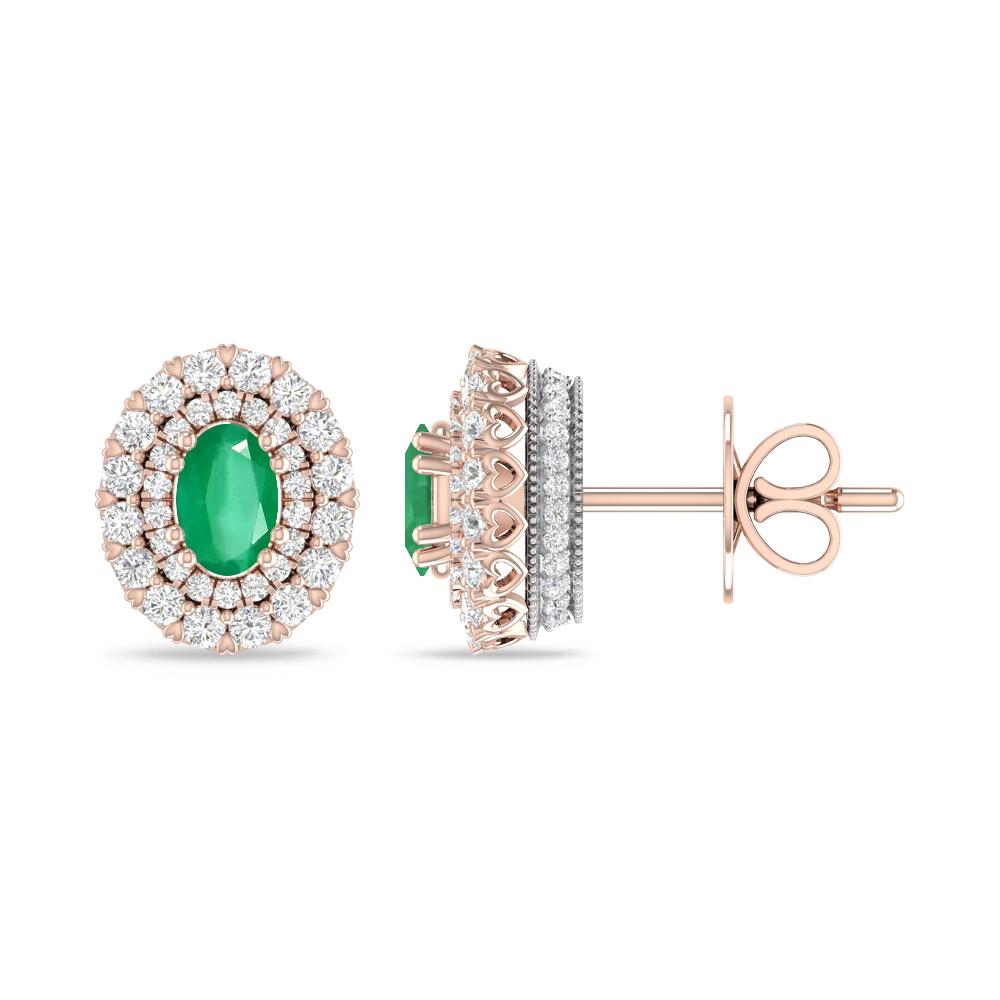 Rose Gold/White Gold - Emerald