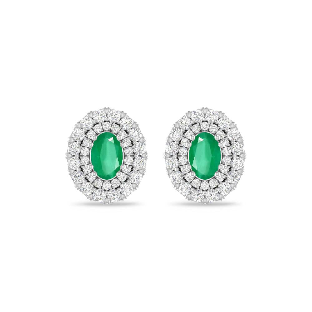 White Gold/Rose Gold - Emerald