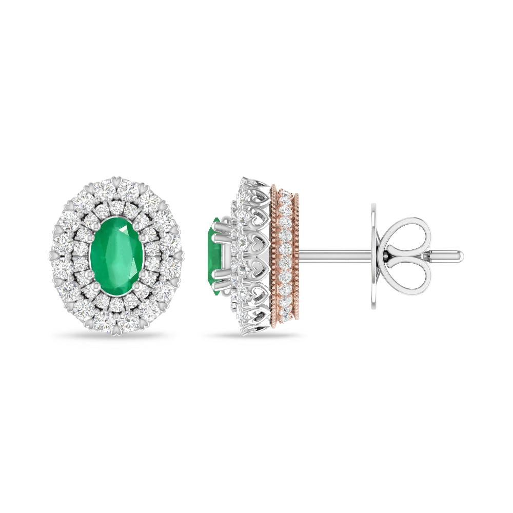 White Gold/Rose Gold - Emerald