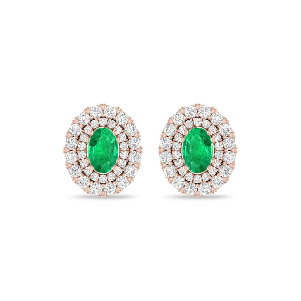 Rose Gold/White Gold - Emerald