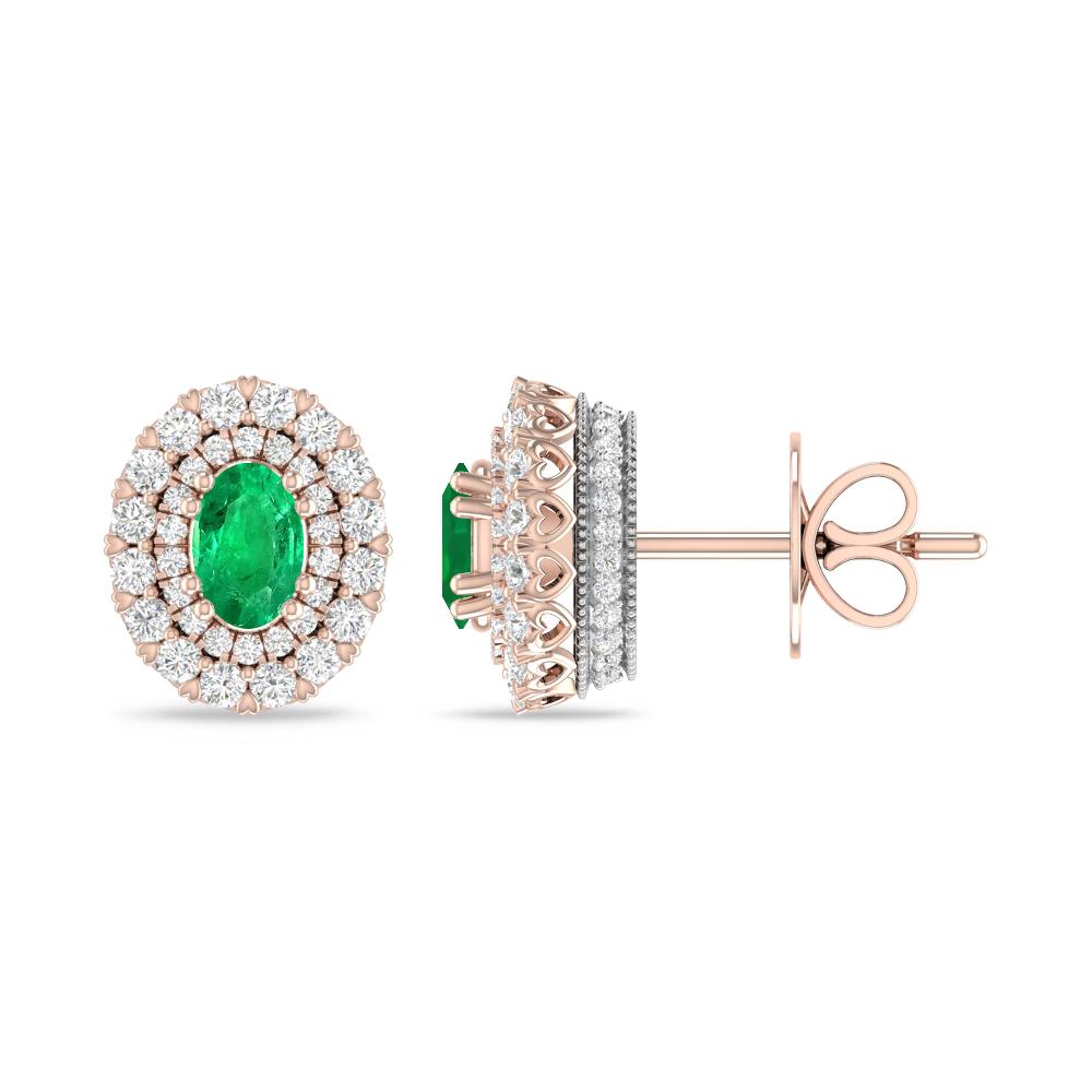 Rose Gold/White Gold - Emerald