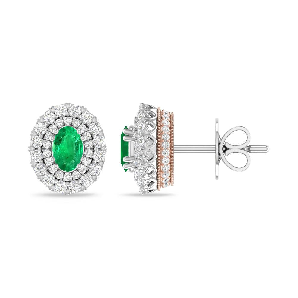 White Gold/Rose Gold - Emerald