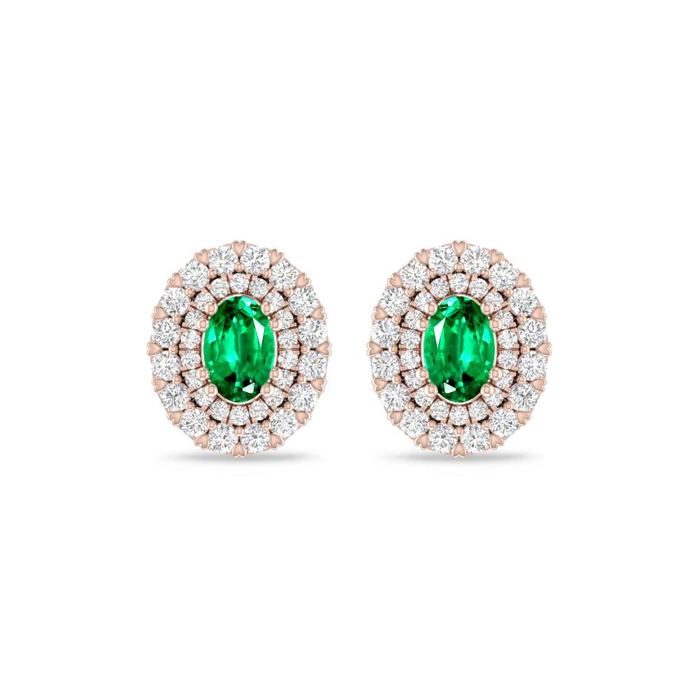 Rose Gold/White Gold - Emerald