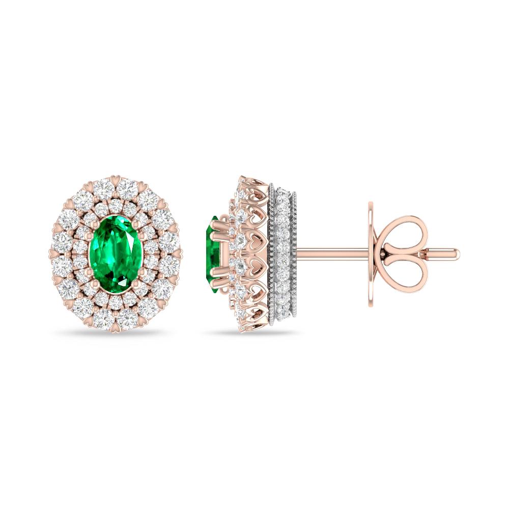 Rose Gold/White Gold - Emerald