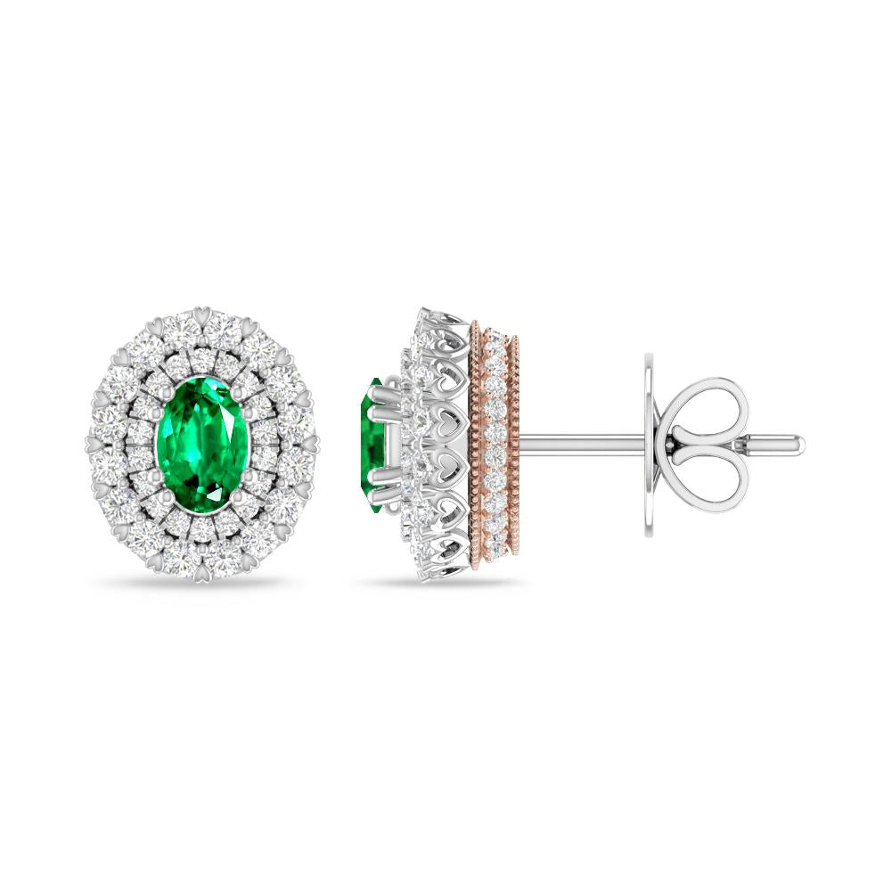 White Gold/Rose Gold - Emerald