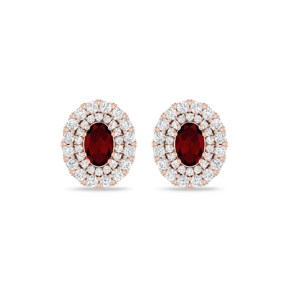 Rose Gold/White Gold - Garnet