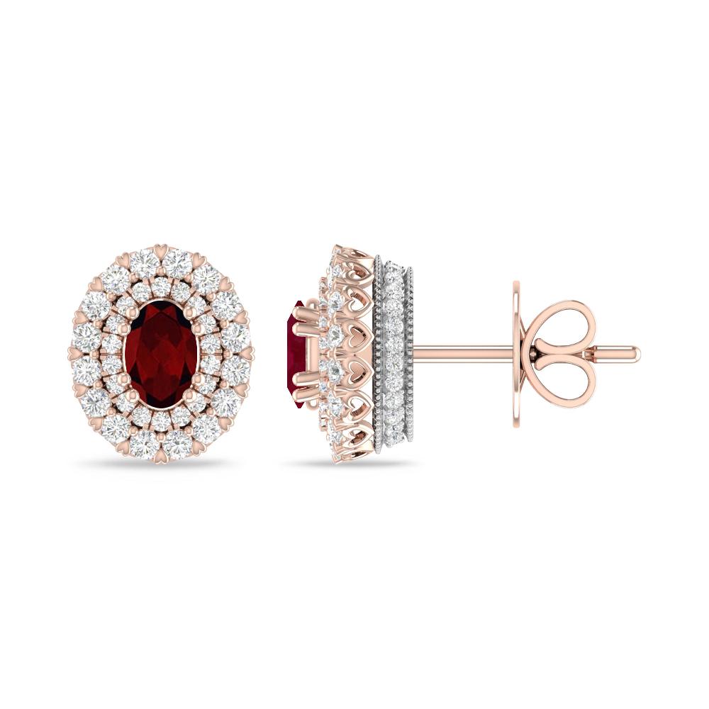 Rose Gold/White Gold - Garnet