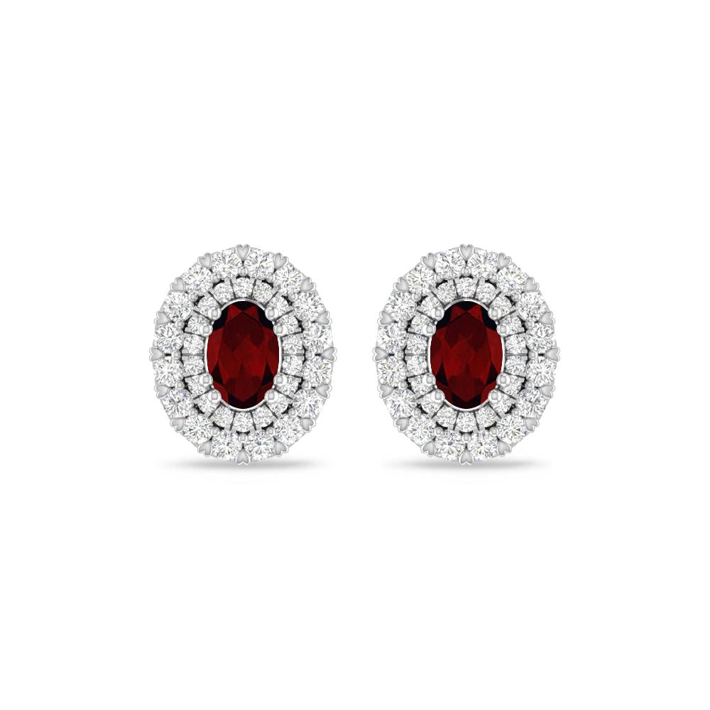 White Gold/Rose Gold - Garnet