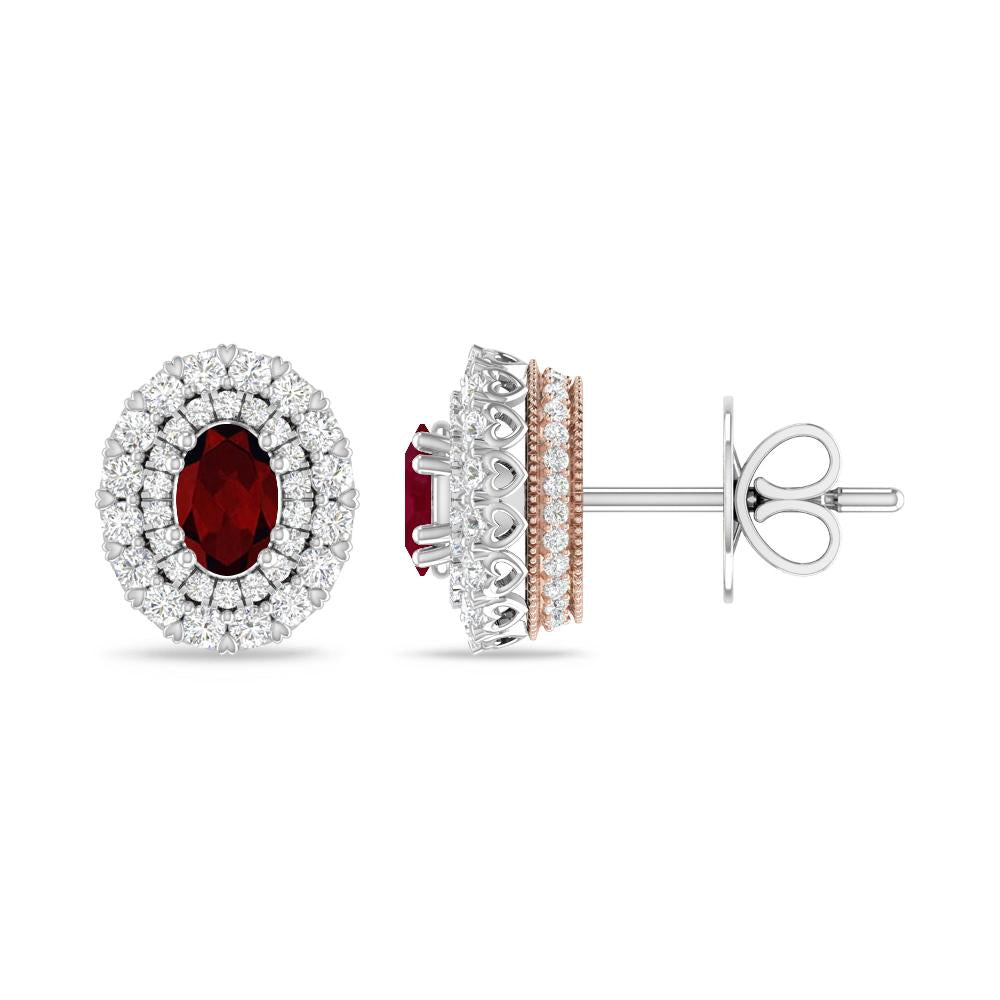 White Gold/Rose Gold - Garnet