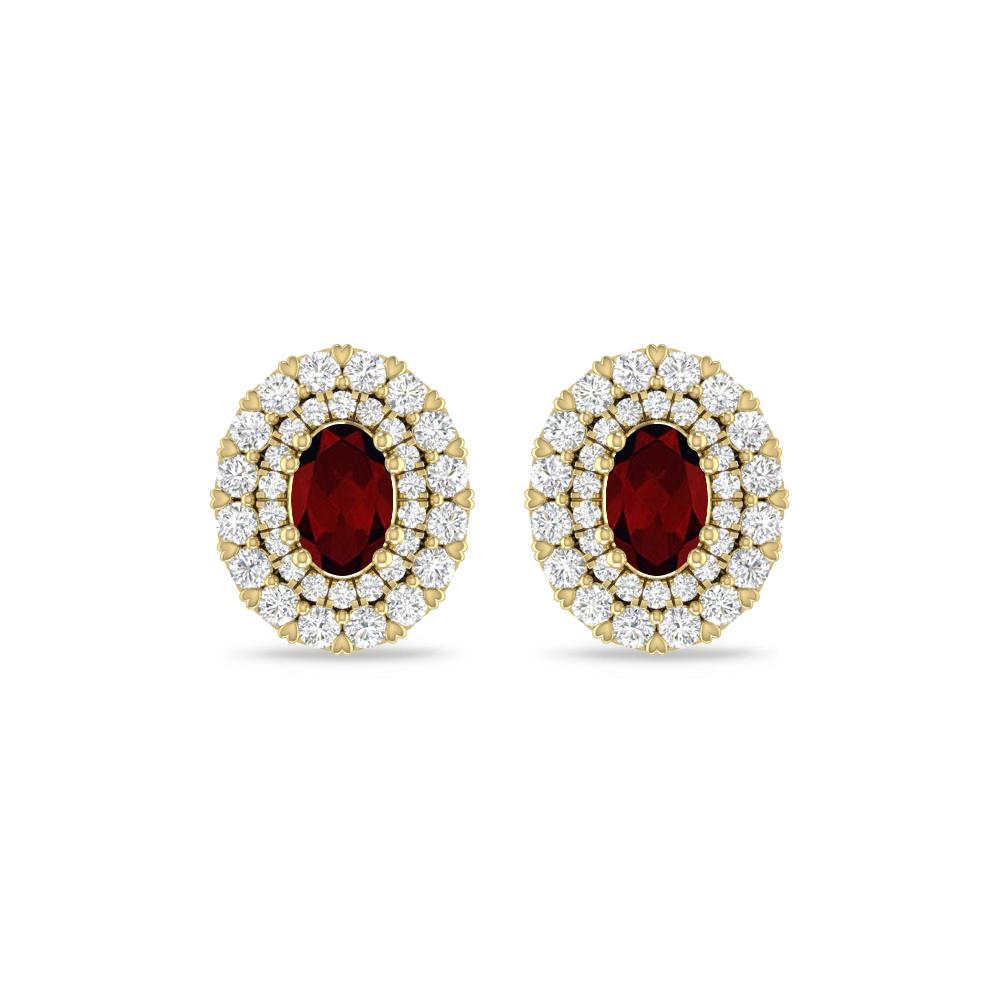 Yellow Gold/White Gold - Garnet