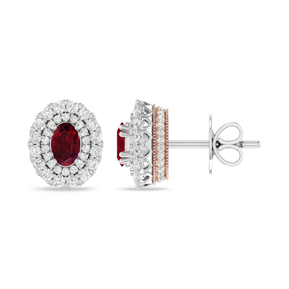 White Gold/Rose Gold - Garnet