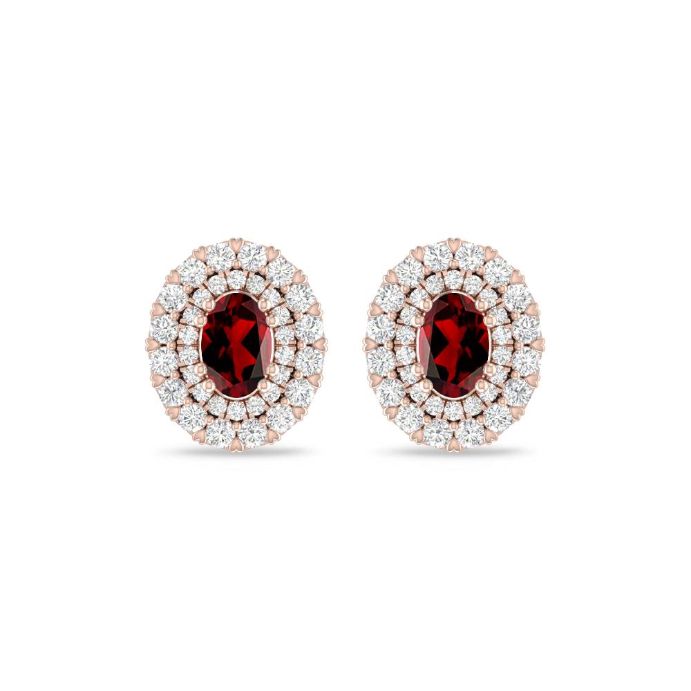 Rose Gold/White Gold - Garnet