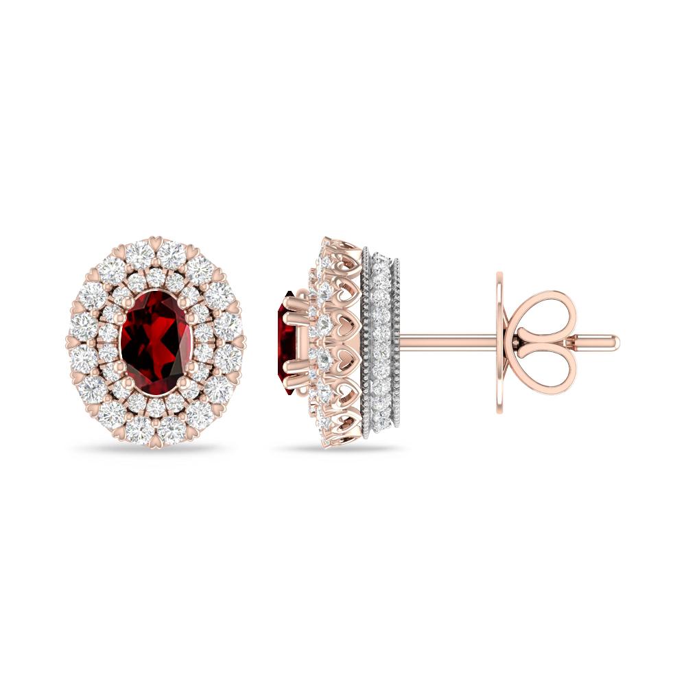 Rose Gold/White Gold - Garnet