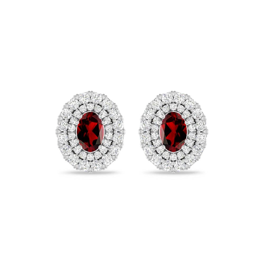 White Gold/Rose Gold - Garnet