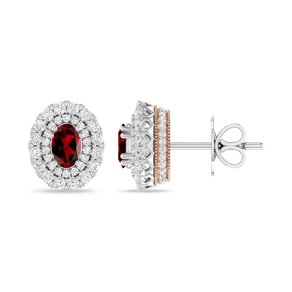 White Gold/Rose Gold - Garnet