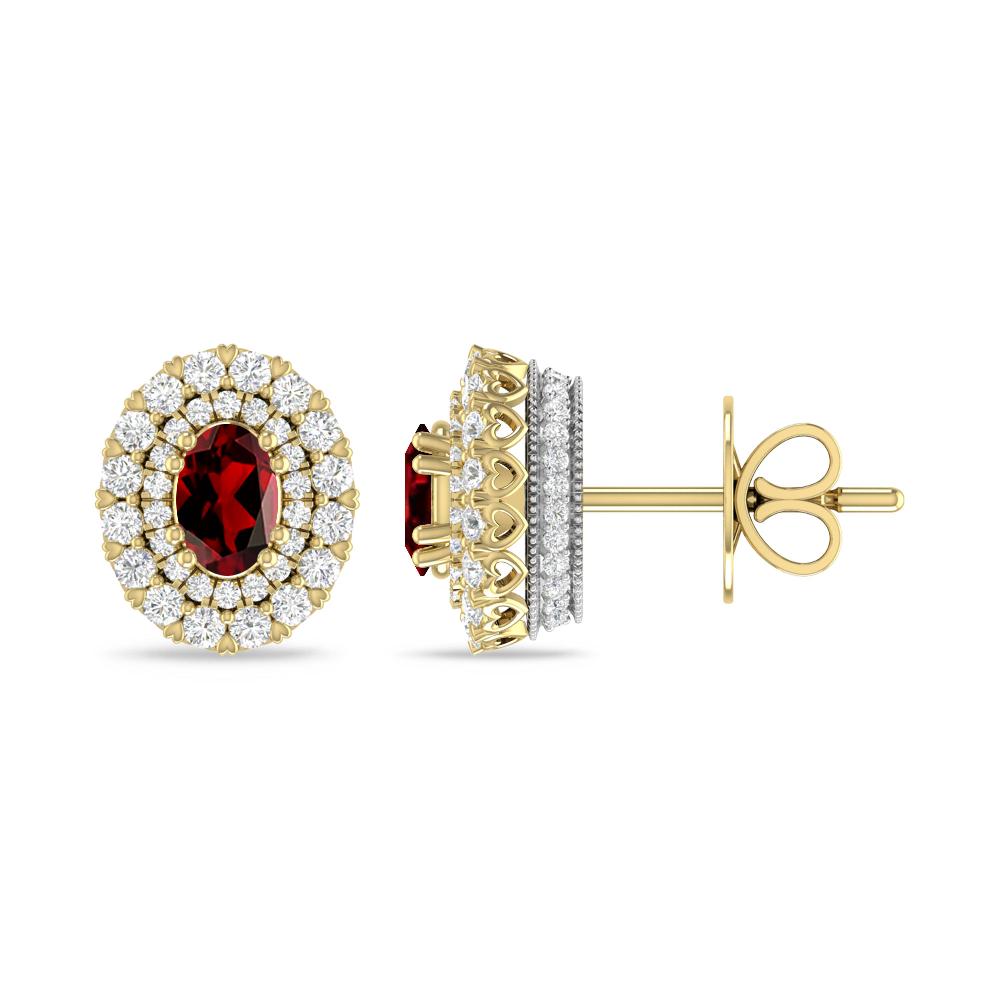 Yellow Gold/White Gold - Garnet