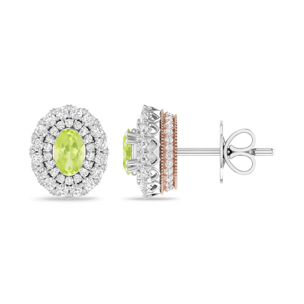 White Gold/Rose Gold - Peridot