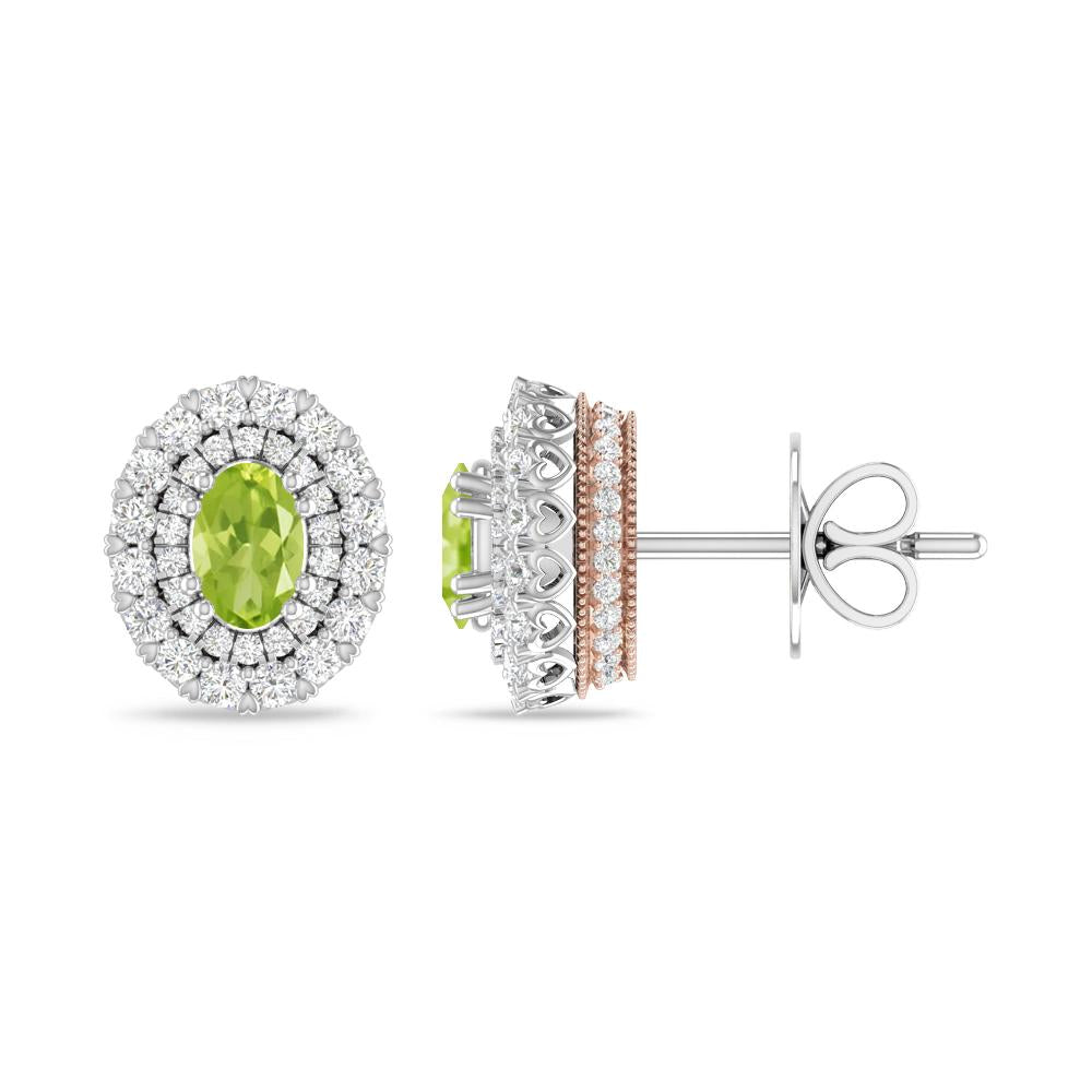 White Gold/Rose Gold - Peridot