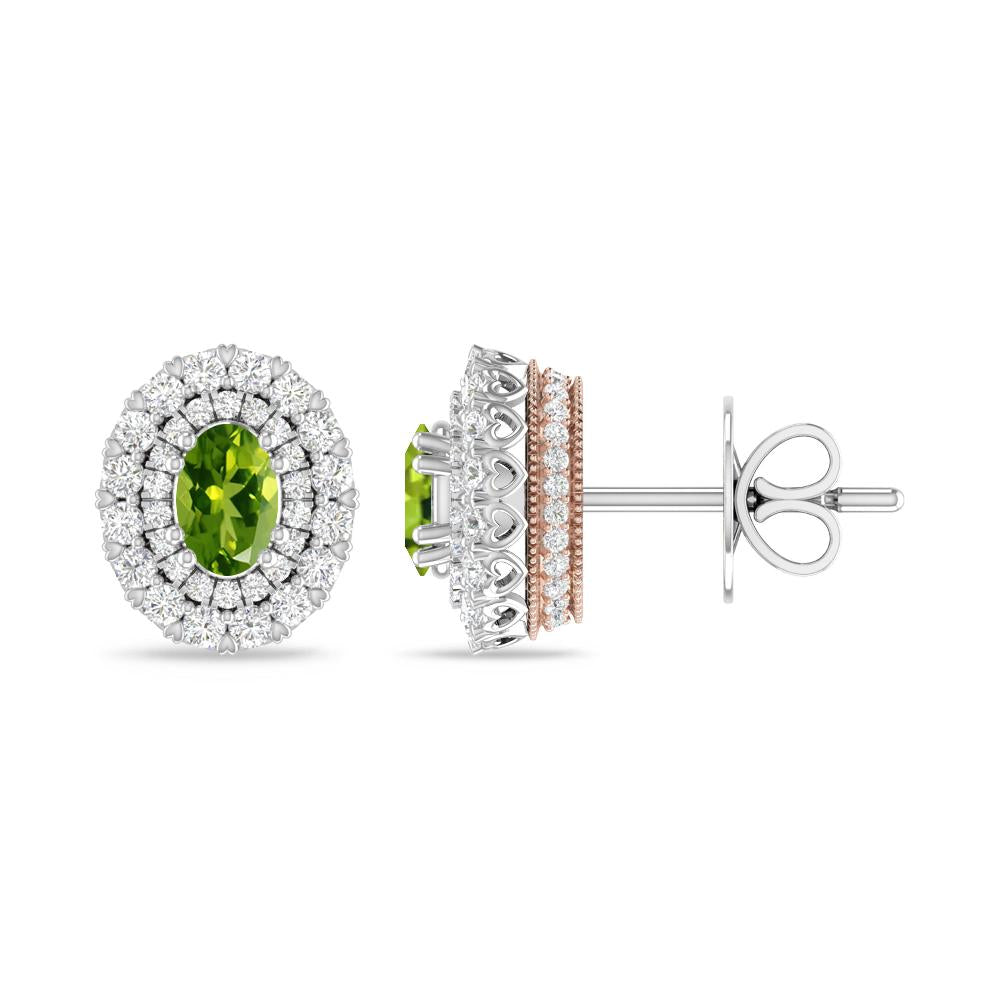 White Gold/Rose Gold - Peridot