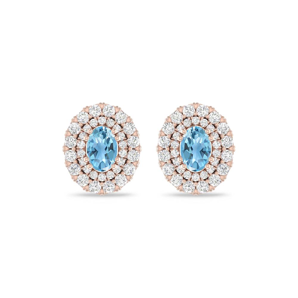 Rose Gold/White Gold - Blue Topaz