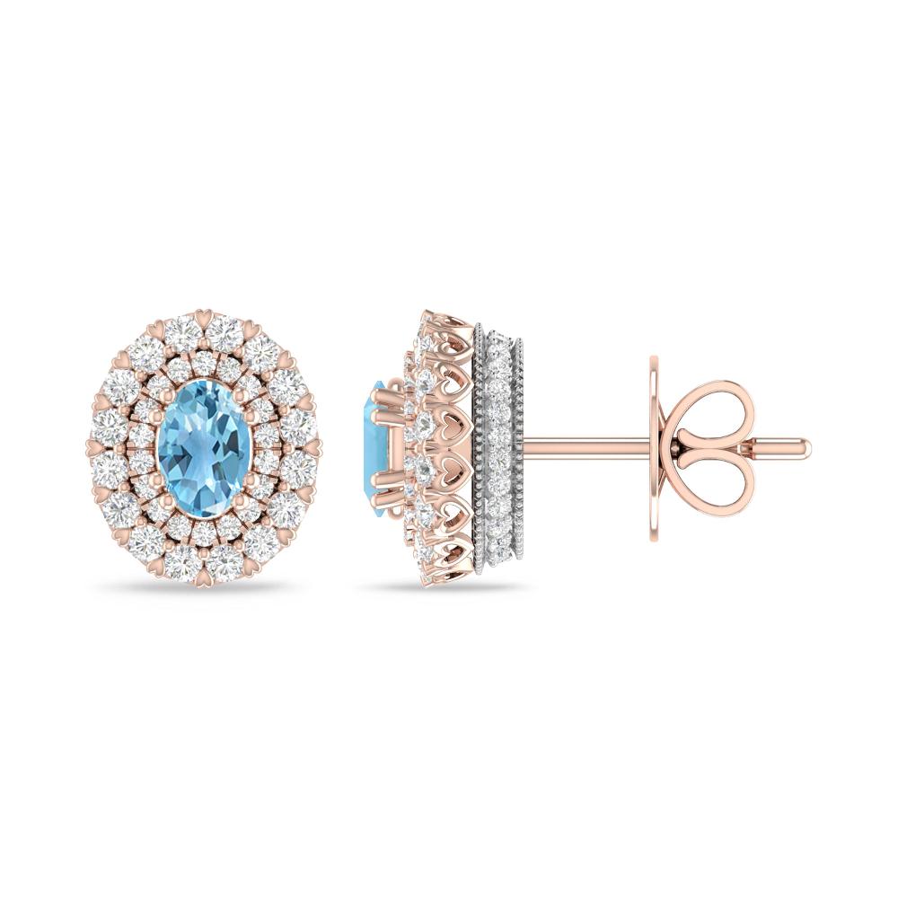 Rose Gold/White Gold - Blue Topaz