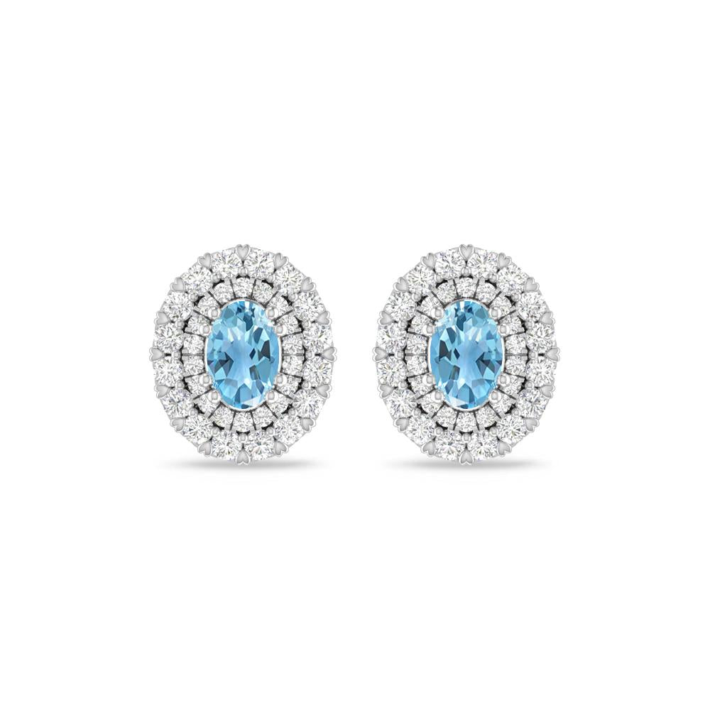 White Gold/Rose Gold - Blue Topaz