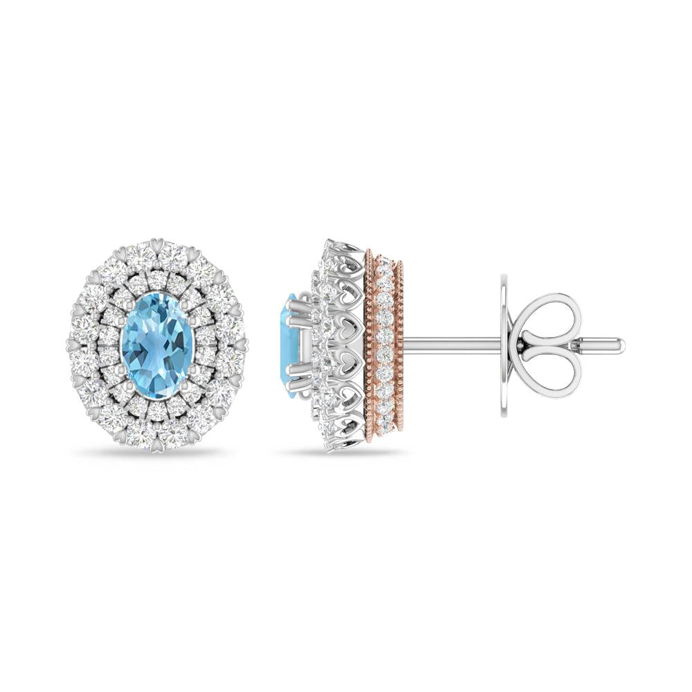 White Gold/Rose Gold - Blue Topaz
