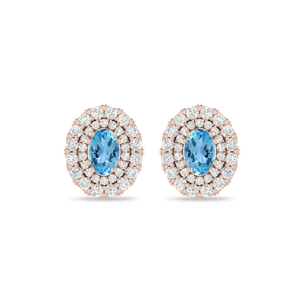 Rose Gold/White Gold - Blue Topaz