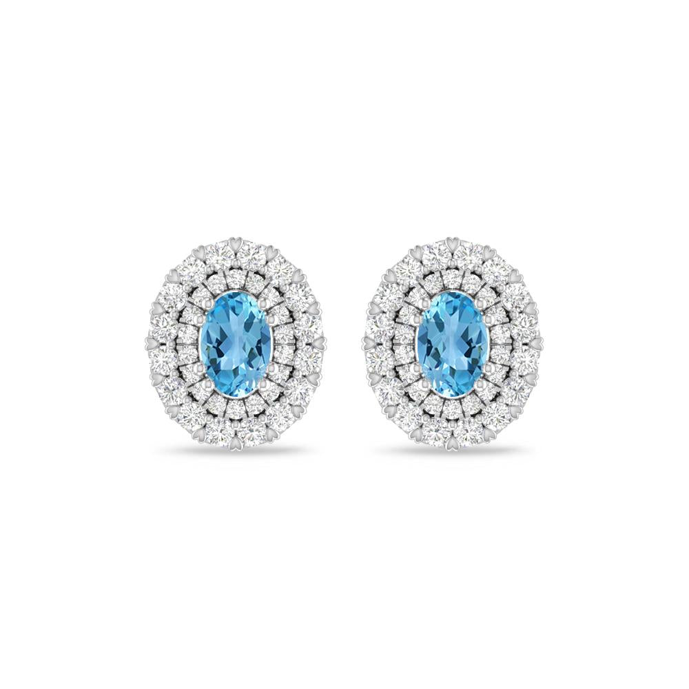 White Gold/Rose Gold - Blue Topaz