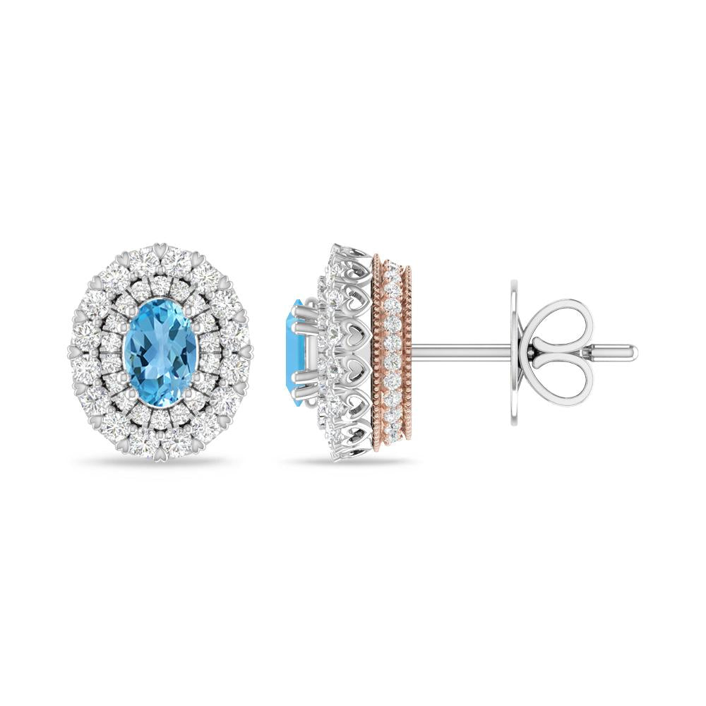 White Gold/Rose Gold - Blue Topaz