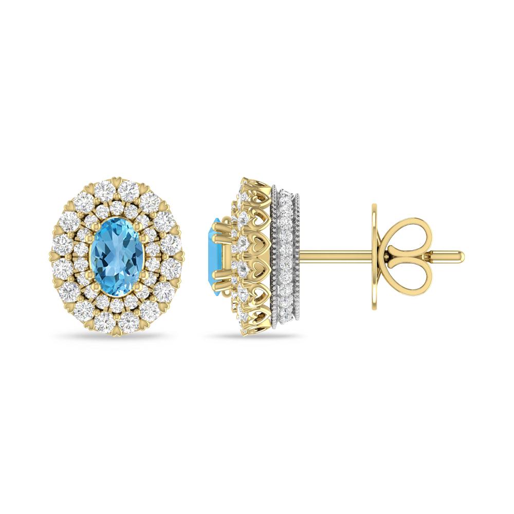 Yellow Gold/White Gold - Blue Topaz