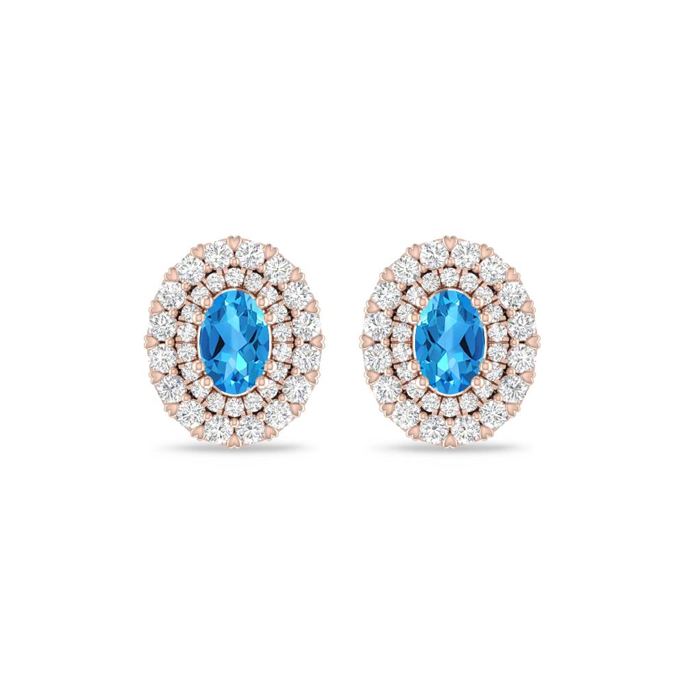 Rose Gold/White Gold - Blue Topaz