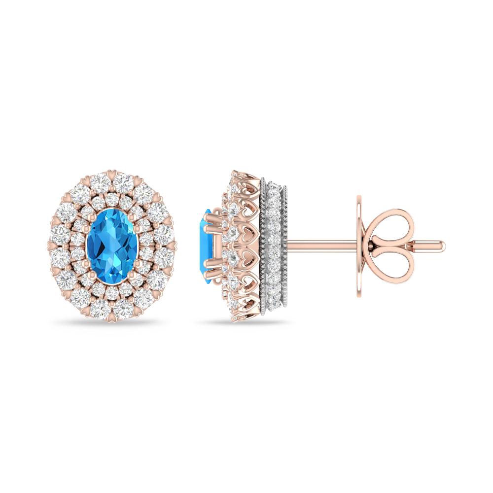 Rose Gold/White Gold - Blue Topaz