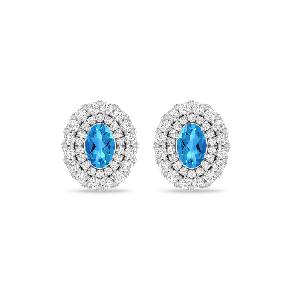 White Gold/Rose Gold - Blue Topaz