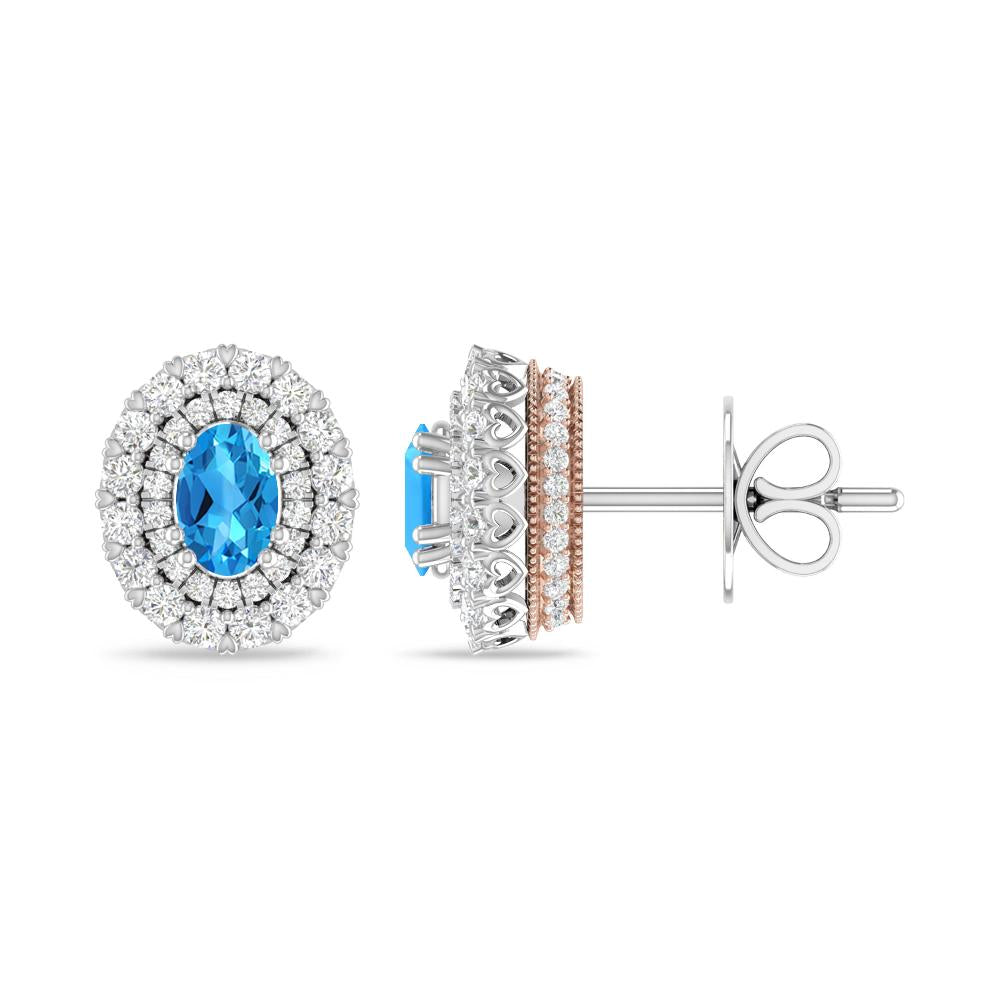 White Gold/Rose Gold - Blue Topaz