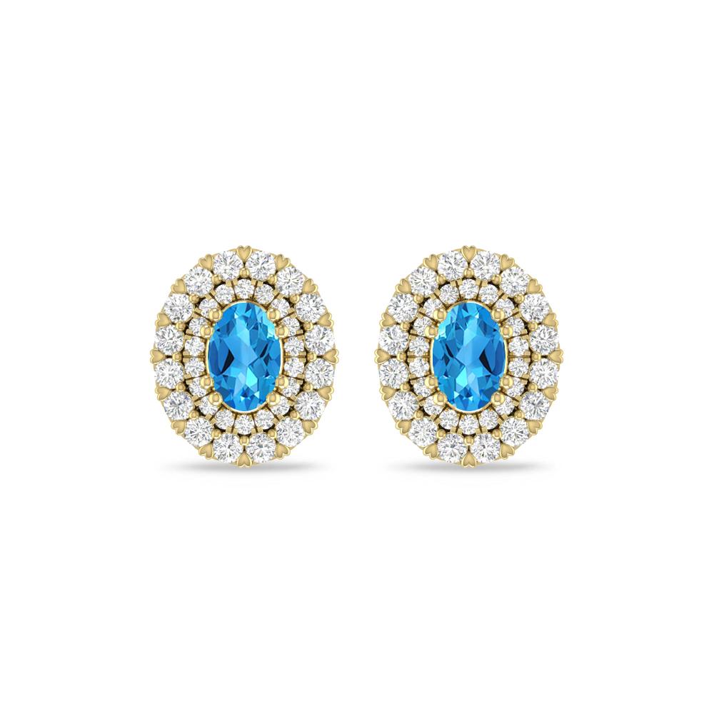 Yellow Gold/White Gold - Blue Topaz